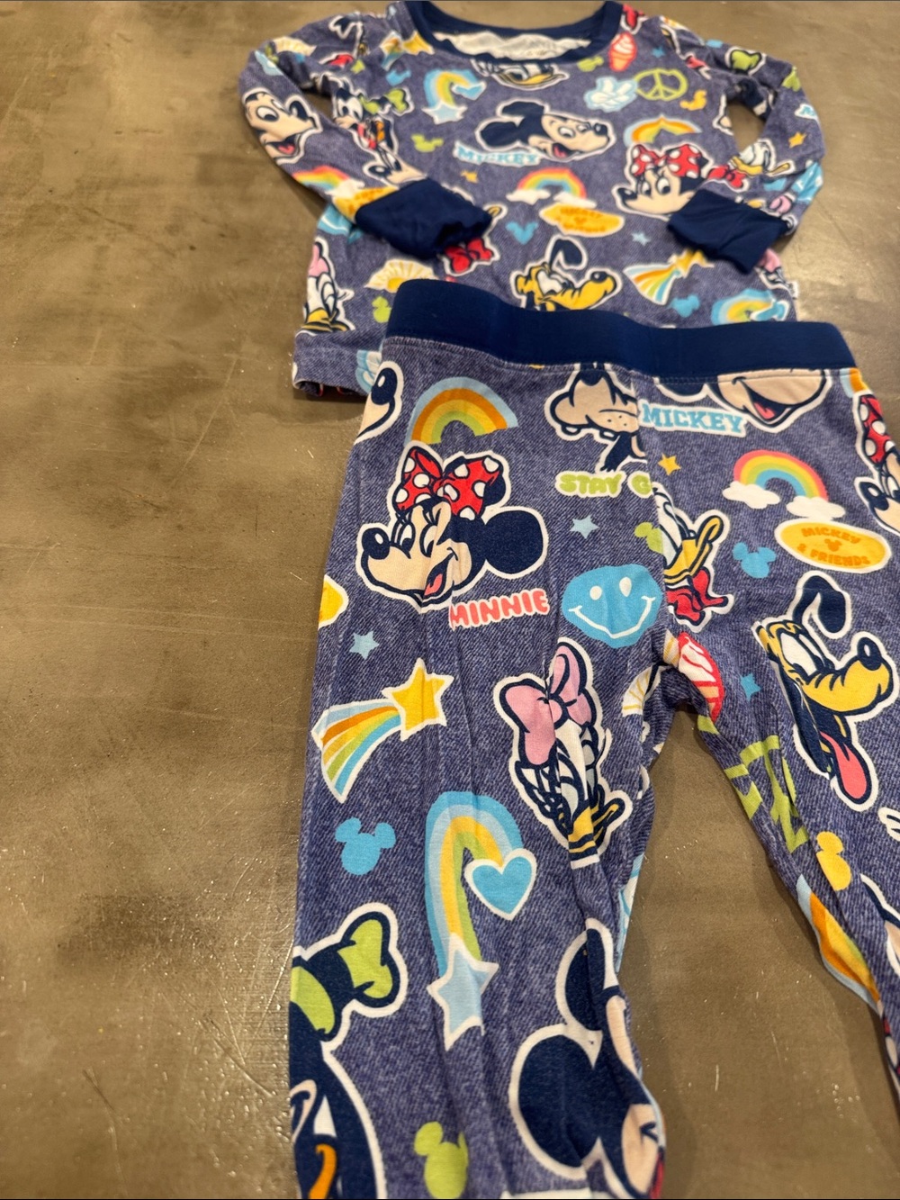 Little Sleepies Navy Blue Mickey & Friends One-Piece Pajama Set - Picture 5 of 9